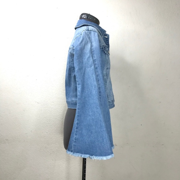 INC Jean Jacket Denim Bell Flare Sleeve Size S - Picture 3 of 8